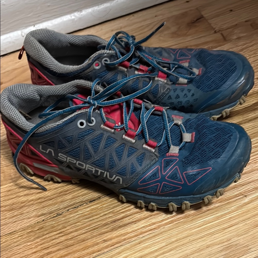 La Sportiva Blue And Red Athletic Trail Shoes - image 3